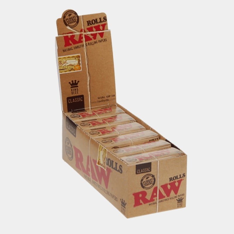 RAW Rolls King Size Smoking Rolling Paper Roll Rips Natural Classic 3 METER  NEW