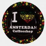 Rasta leaves I love Ams Coffeeshop  metal ashtray