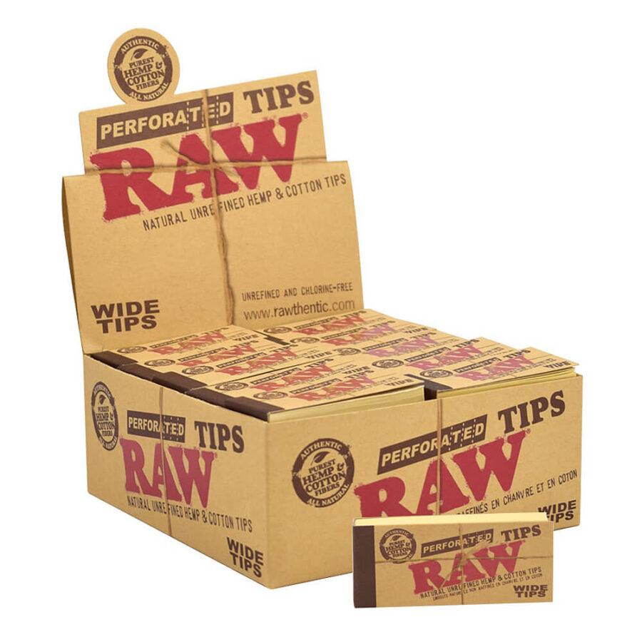 RAW Perforated Wide Tips (50pcs/display)