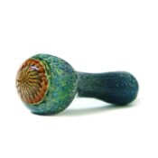 Abstract cool vortex teal glass pipe 13cm