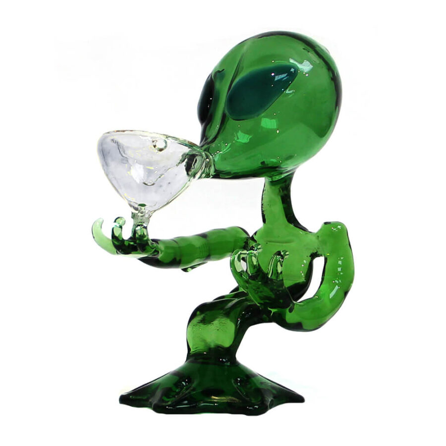 Green Alien Glass Bong 15cm