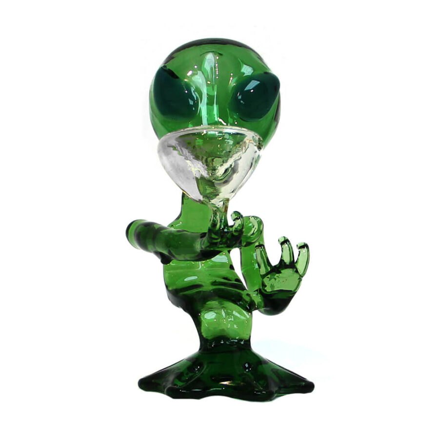 Green Alien Glass Bong 15cm