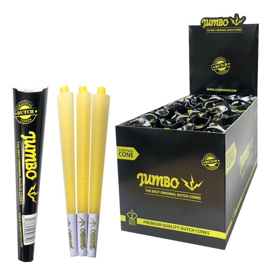 Jumbo King Size Black Cones 3 Cones Per Pack (32pcs/display)