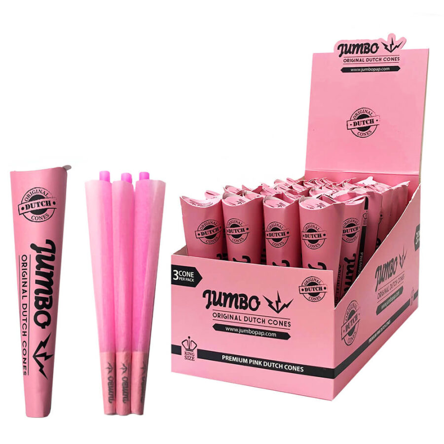 Jumbo King Size Pink Cones 3 Cones Per Pack (32pcs/display)