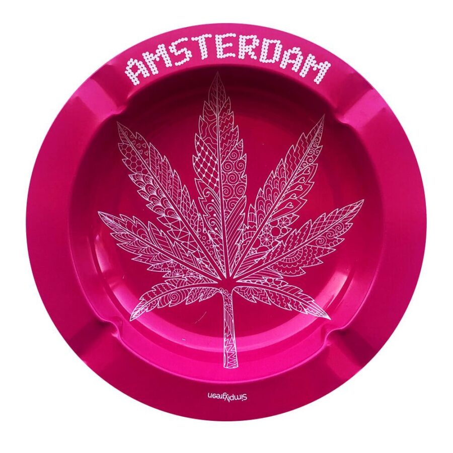 Best Buds - Pink Weed Leaf Metal Ashtray