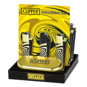Clipper The Bulldog Matt Black Metal Lighters + Giftbox (12pcs/display)