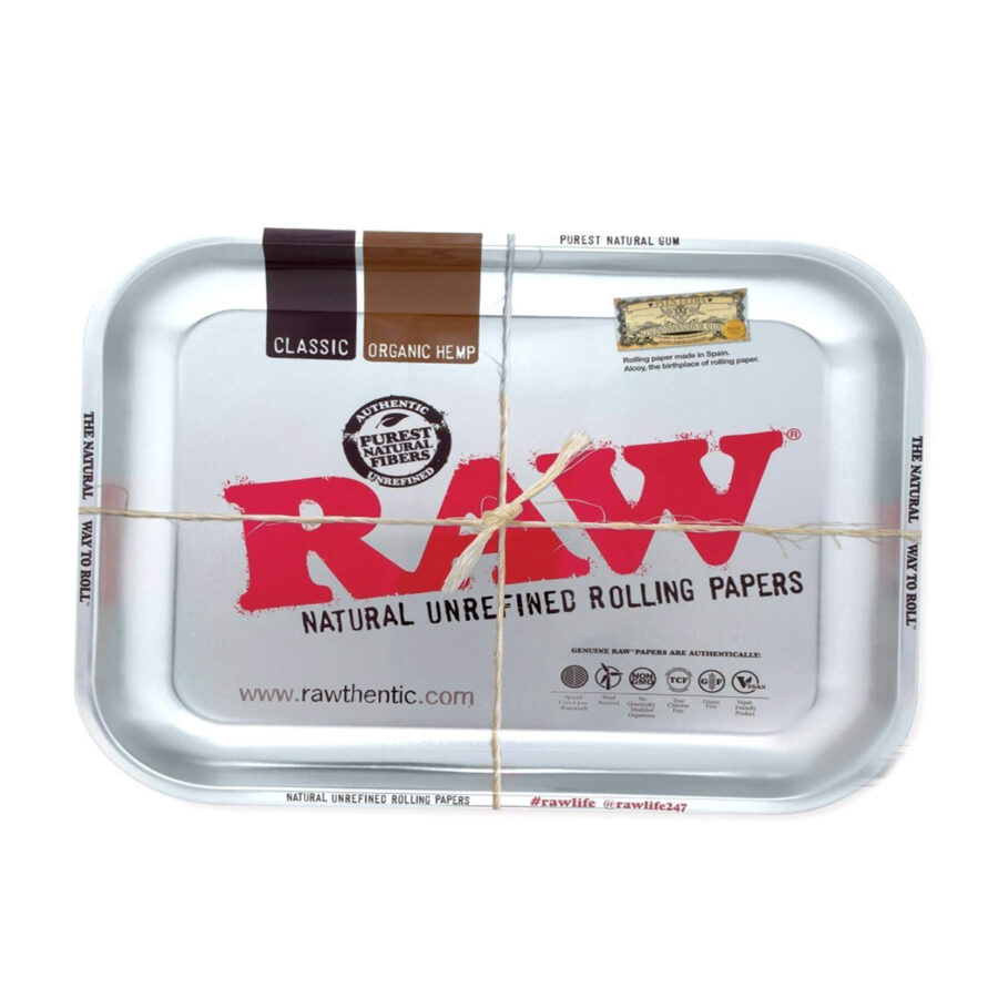 RAW - Silver Metallic Medium Rolling Tray