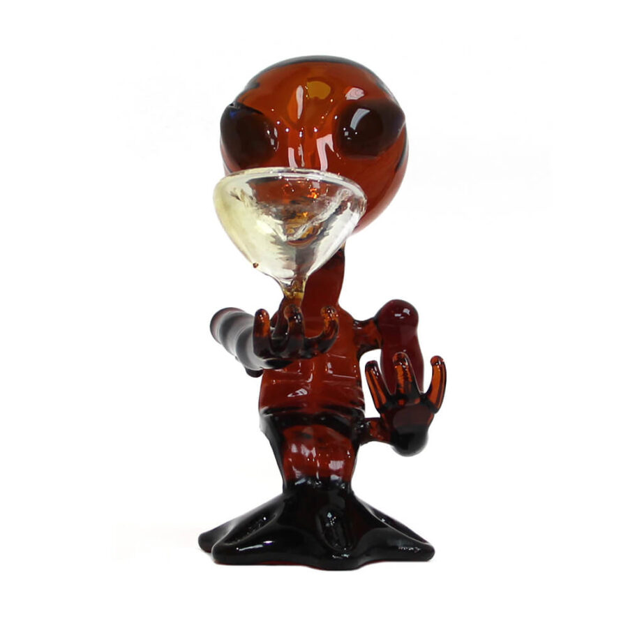Red Alien Glass Bong 15cm