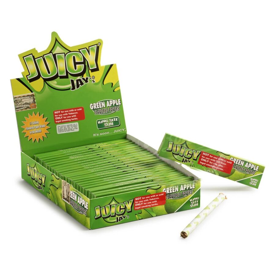 Juicy Jay kingsize green apple rolling papers (24pcs/display)