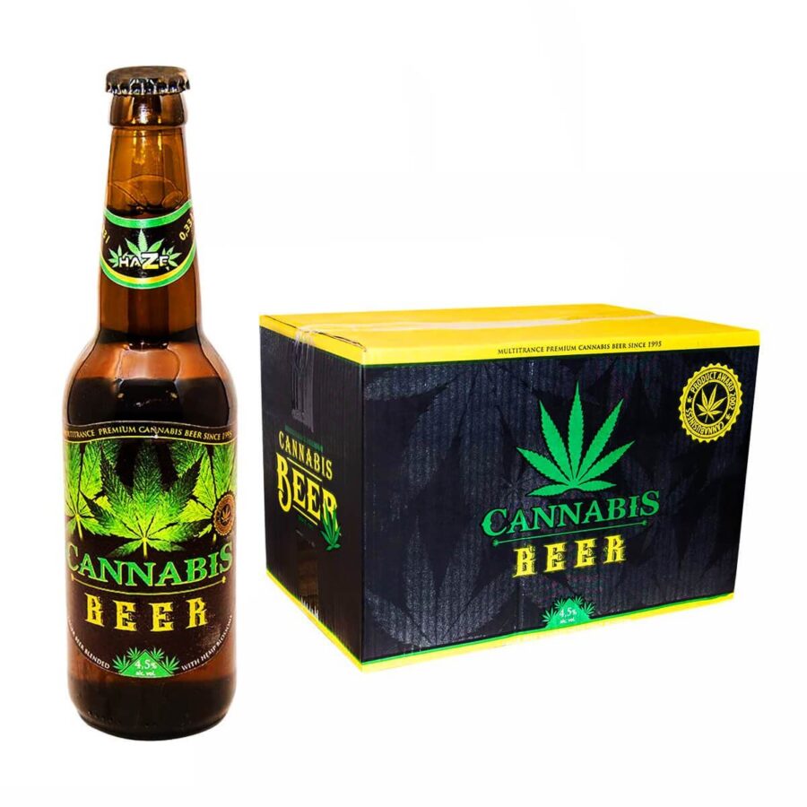 Cannabis Flavoured Beer 4.5% Mix Gold & Green Leaf 330ml (54boxes/1.296beers)