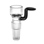 Black Bong Glass Bowl Holder with Screen Dual Size 14mm and 18mm