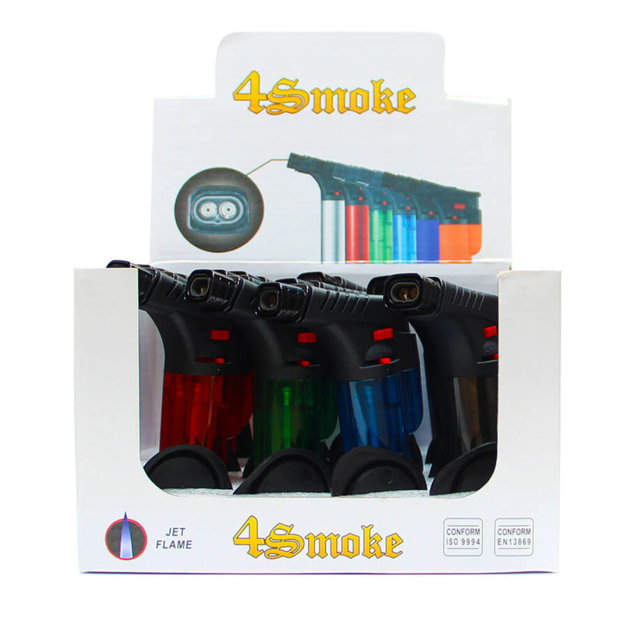 Torch Dab Lighters Windproof Double Flame Mix Color (12pcs/display)