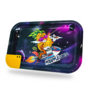 Best Buds Superhigh Pineapple Express Large Metal Rolling Tray with Magnetic Grinder Card