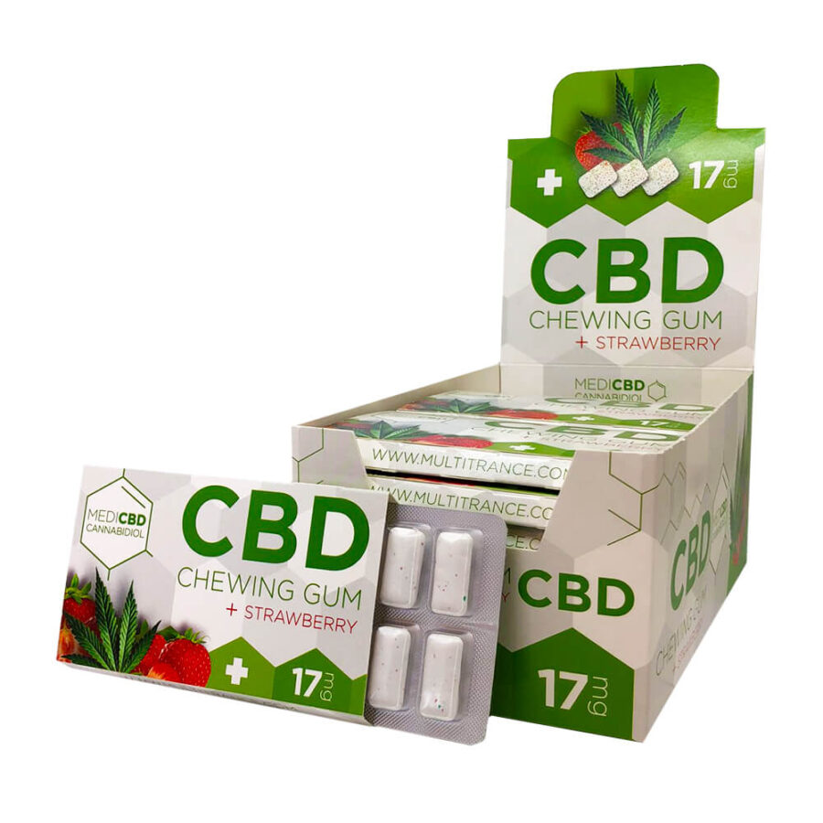 CBD Strawberry Cannabis Chewing Gums (24pcs/display)