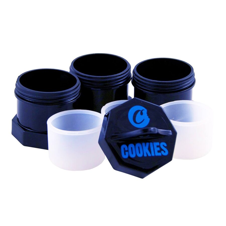 Cookies 3 Parts Black Stacked Small Storage Jar