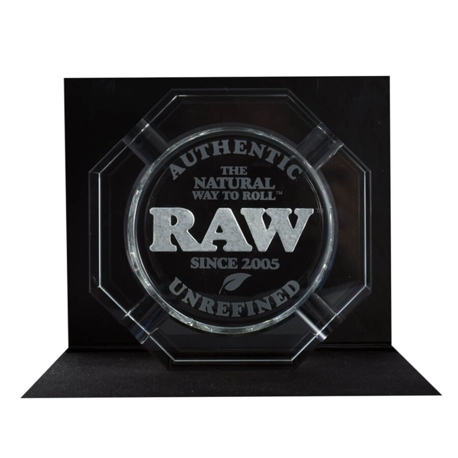 RAW Lead Free Crystal Glass Ashtray + Giftbox