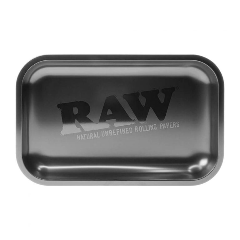 Wholesale RAW All Black Medium Metal Rolling Tray Rollup Trays