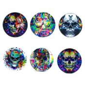 Psy Flames Skulls Metal Grinder Mixed Designs 4 Parts - 50mm (6pcs/display)