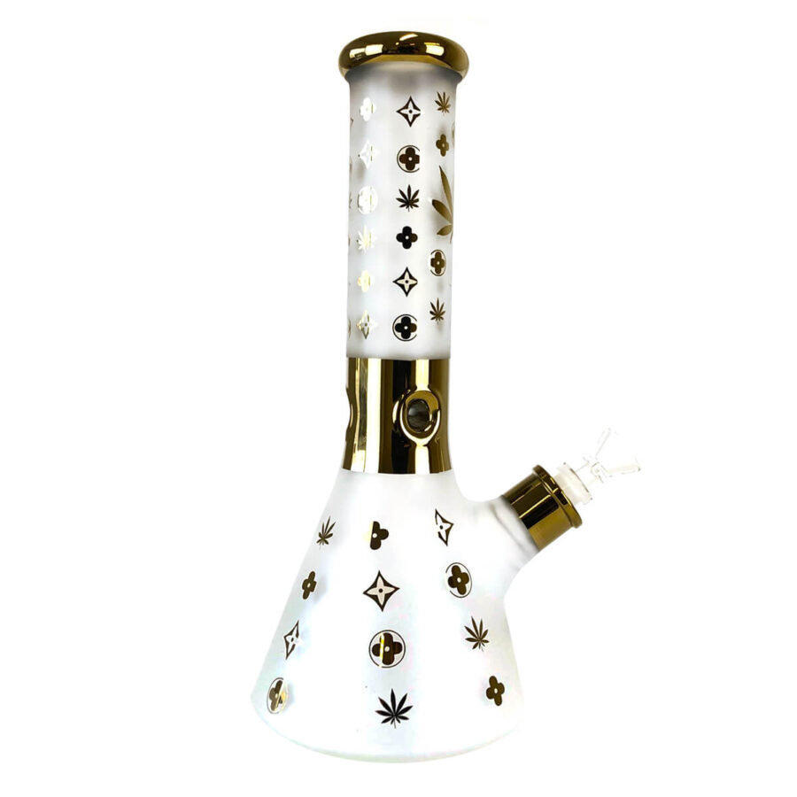Weed Vuitton Classy Glass Bong Gold 32cm