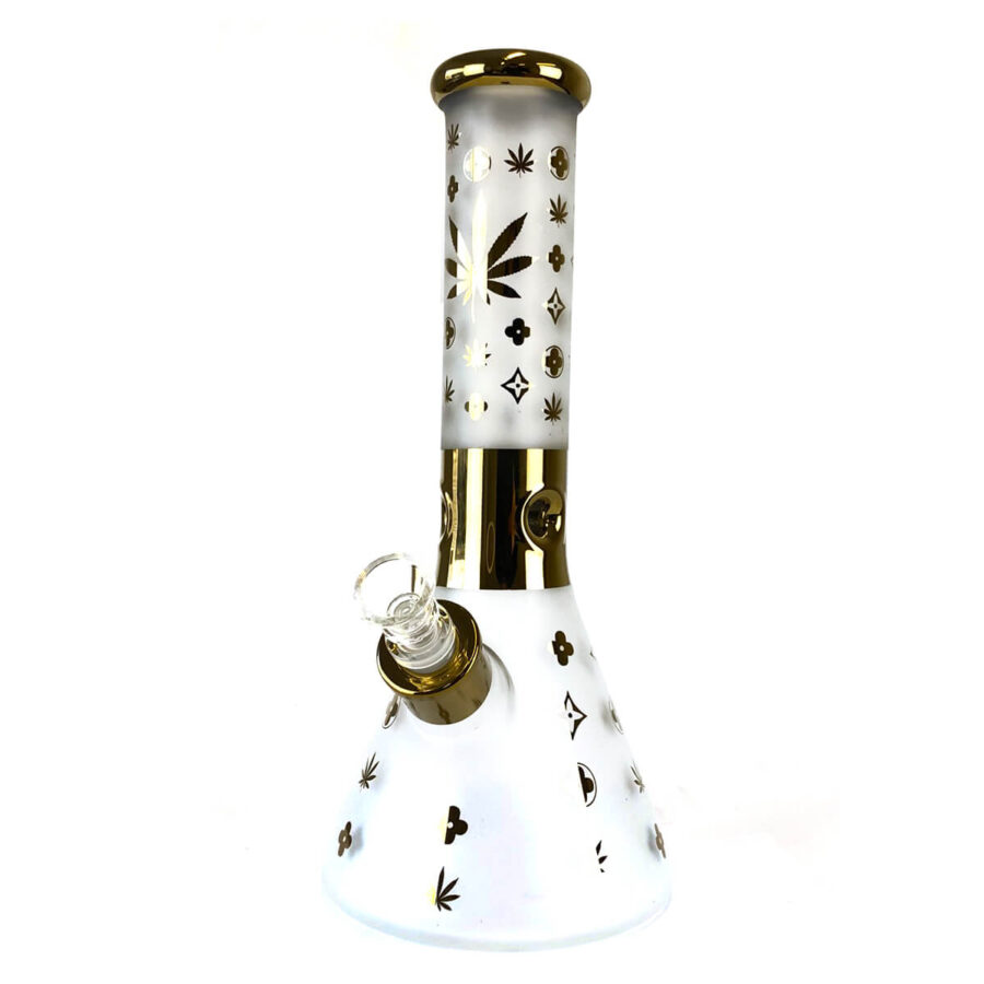 Weed Vuitton Classy Glass Bong Gold 32cm