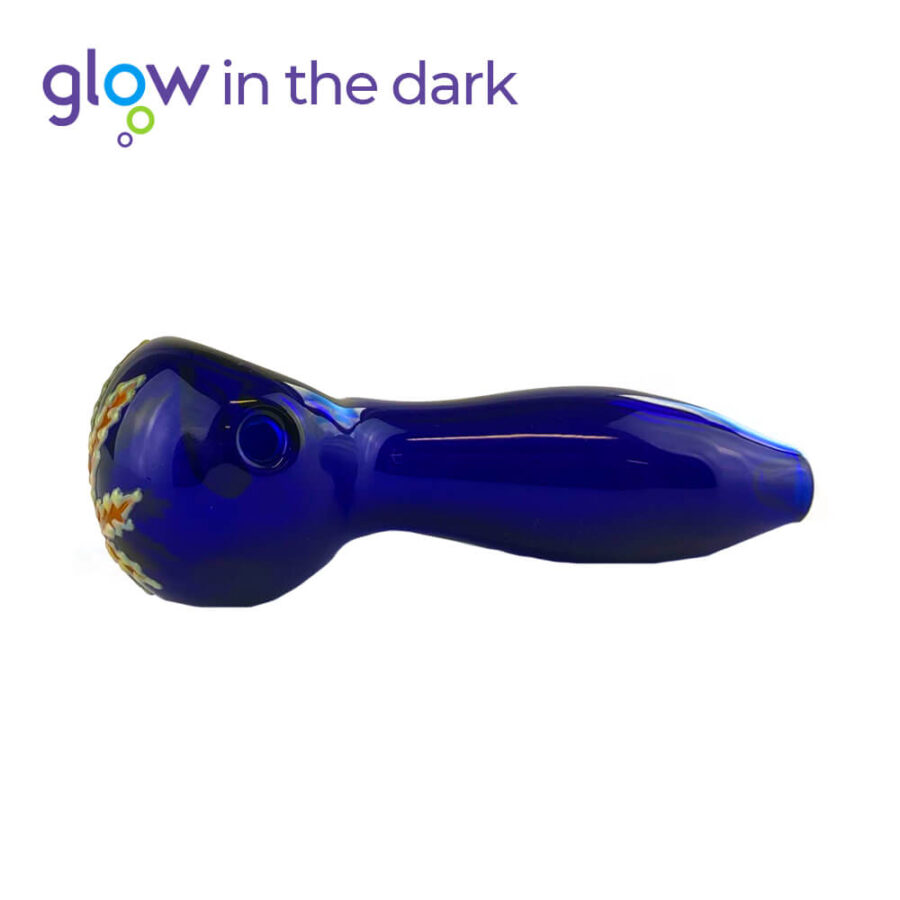 Blue Glass Pipe Glow in The Dark 10cm