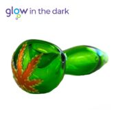 Green Glass Pipe Glow in The Dark 10cm