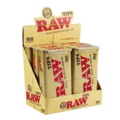 RAW Unrefined 100 Pre-Rolled Tips (6tins/display)