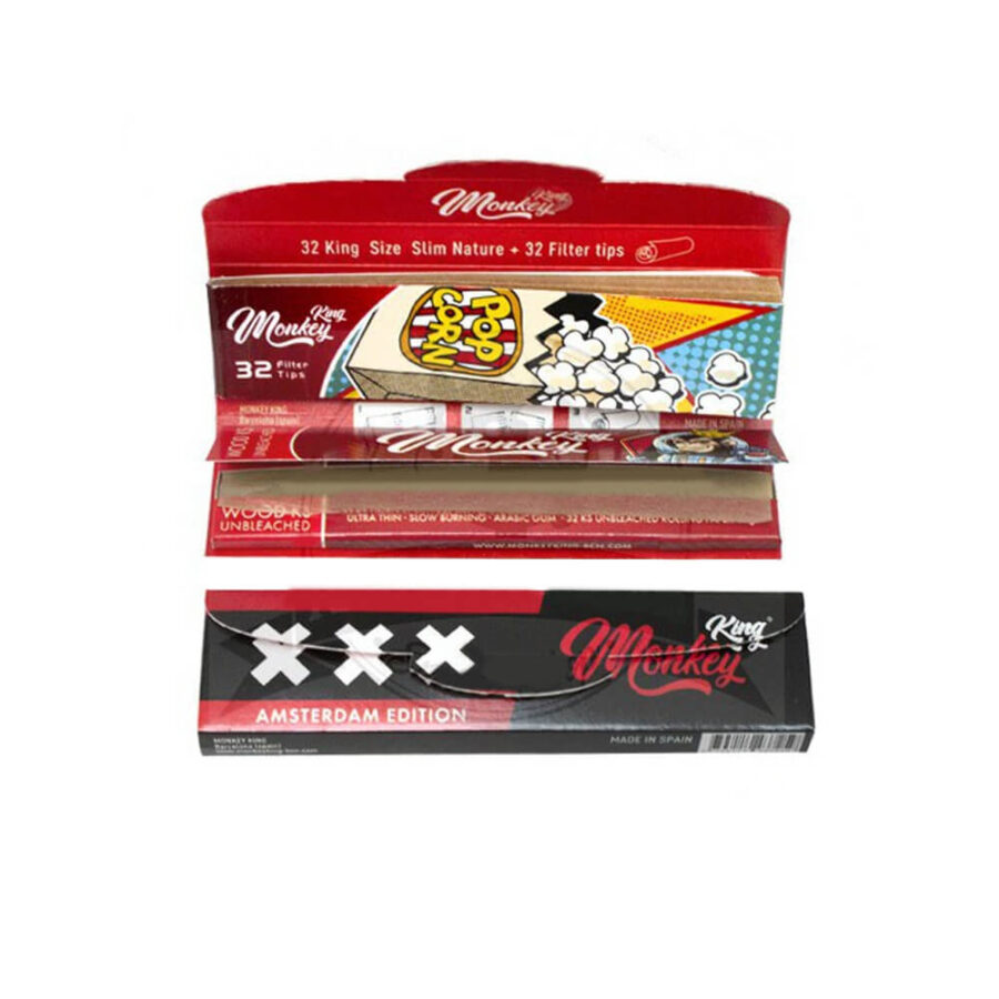 Monkey King KS Rolling Papers + Tips Amsterdam XXX Edition (24pcs/display)