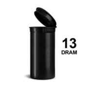 Poptop Black Plastic Container Small 13 Dram - 35mm