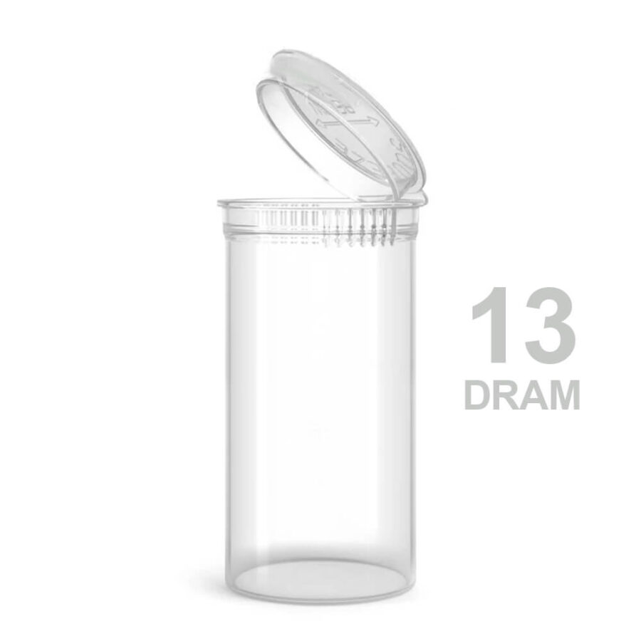 Poptop Transparent Plastic Container Small 13 Dram - 35mm
