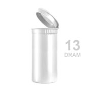 Poptop White Plastic Container Small 13 Dram - 35mm
