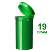 Poptop Green Plastic Container Medium 19 Dram - 40mm