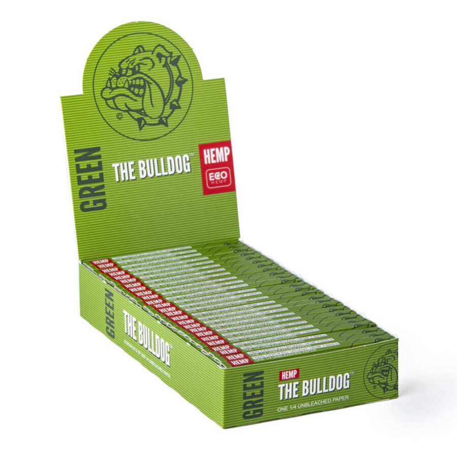 The Bulldog Green Hemp Small Rolling Papers 1/4 (25pcs/display)