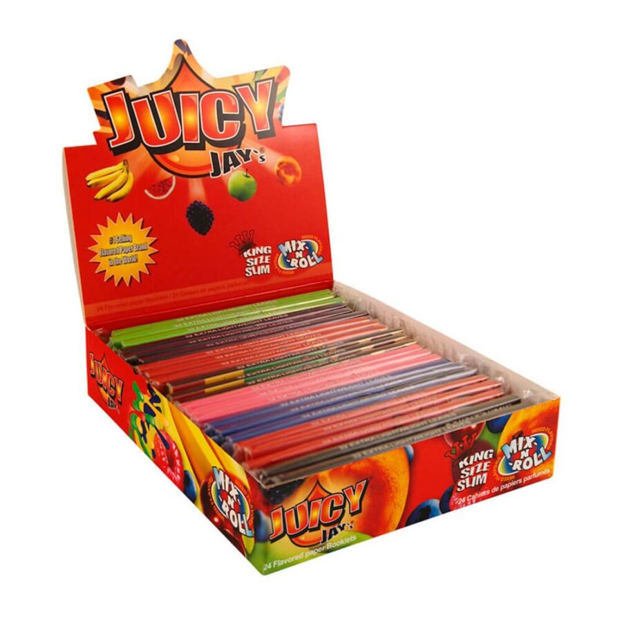 Juicy Jay Kingsize rolling papers mix 8 flavours (24pcs/display)