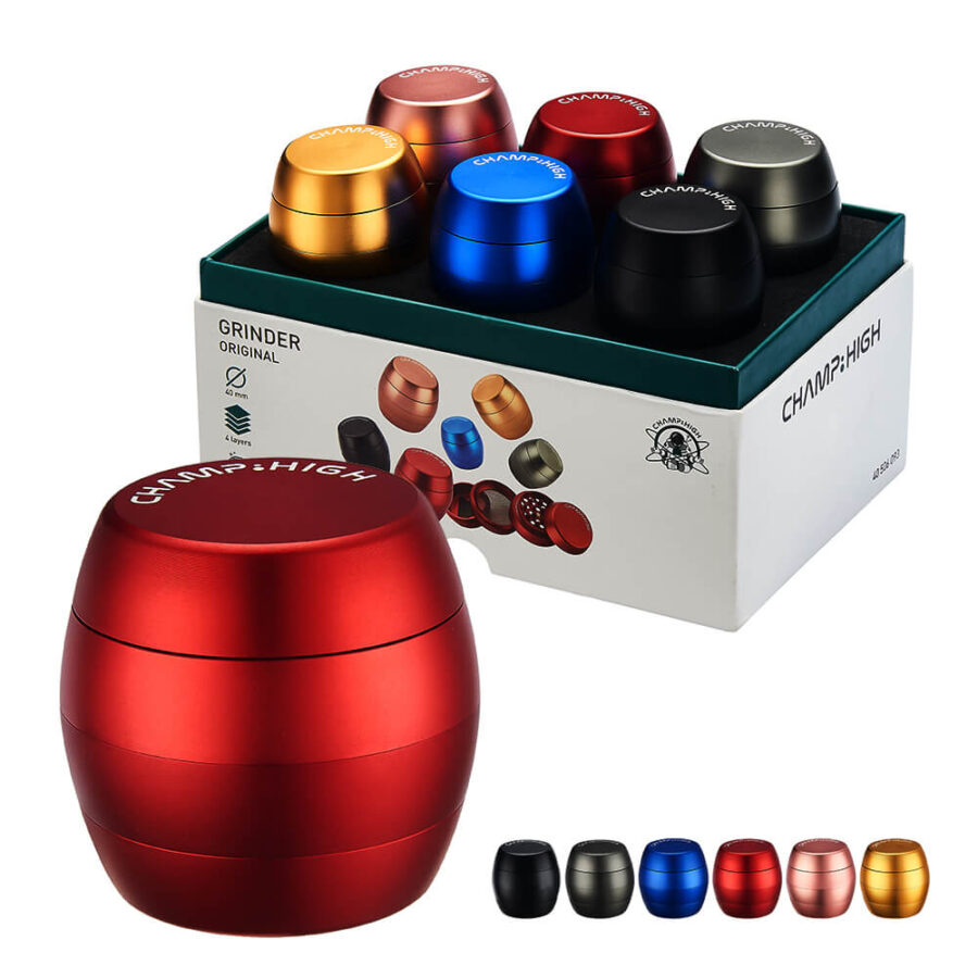 Champ High Egg Aluminium Grinder Mix Colors 4 Parts - 40mm (6pcs/display)