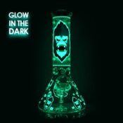 Glow in the Dark Green Gorilla Triple Thick Glass Bong 25cm