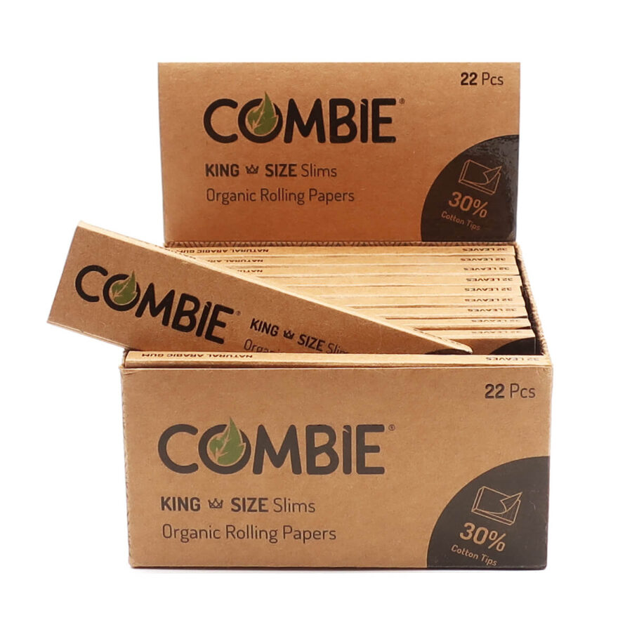 Combie KingSize Slim Rolling Papers + Tips (22pcs/display)