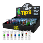Best Buds Thick Blunt Glass Filter Tips with Diamonds (48pcs/display)