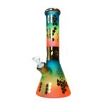 Rainbow Bee Hexagon Triple Thick Glass Bong 32cm