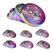 Metal Grinder Rainbow Mexican Skulls 4 Parts - 50mm (6pcs/display)