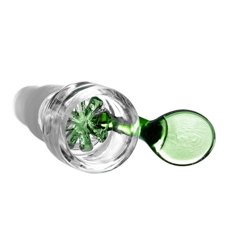 Green Bong Glass Bowl Holder with Screen Dual Size 14mm and 18mm