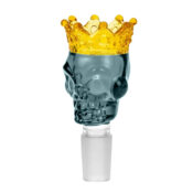 Skull Crown Blue Glass Bong Bowl 18mm