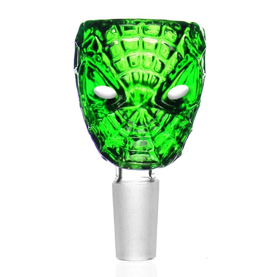Spider Face Green Glass Bong Bowl 18mm
