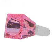 Rectangular Cube Pink Glass Bong Bowl 18mm