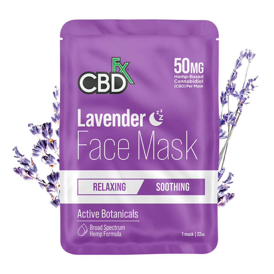 CBDfx Hemp Lavender Face Mask with 50mg CBD (10packs/display)