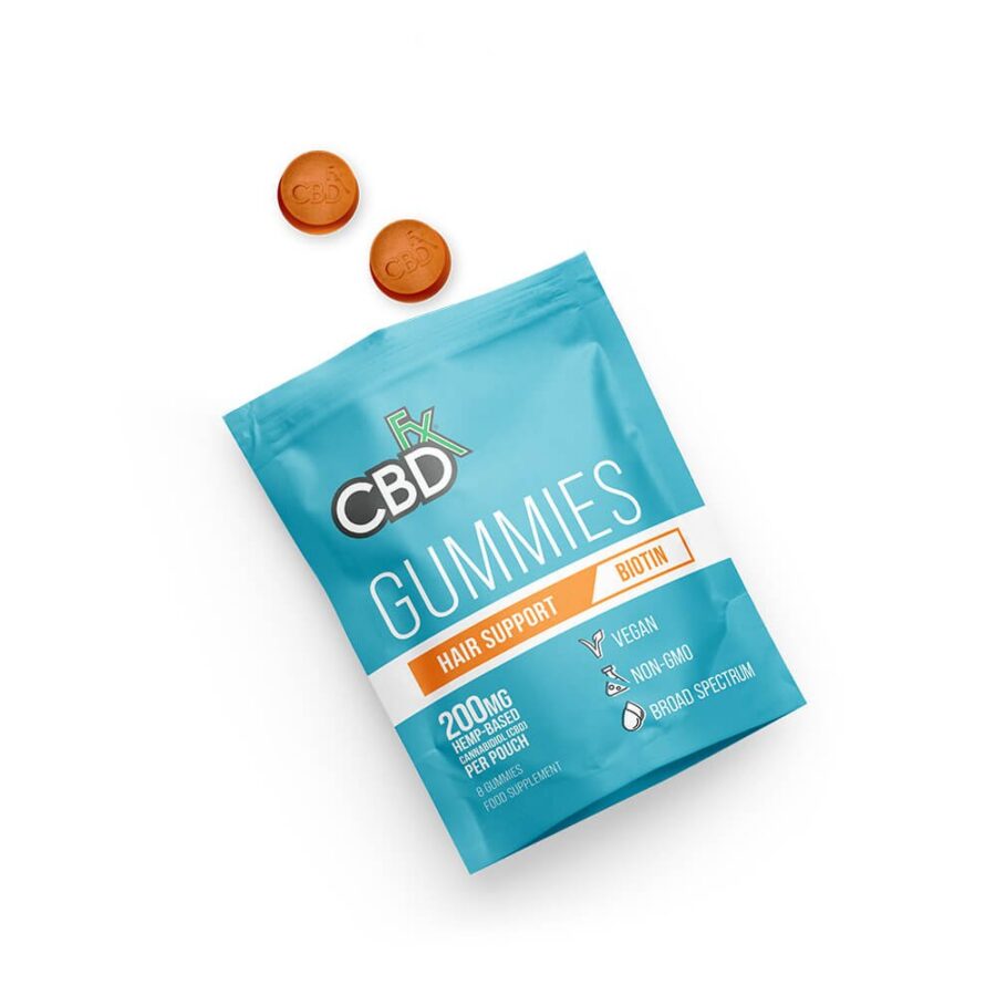 CBDfx Biotin Hair Support 200mg CBD Vegan Gummies (10x32g)