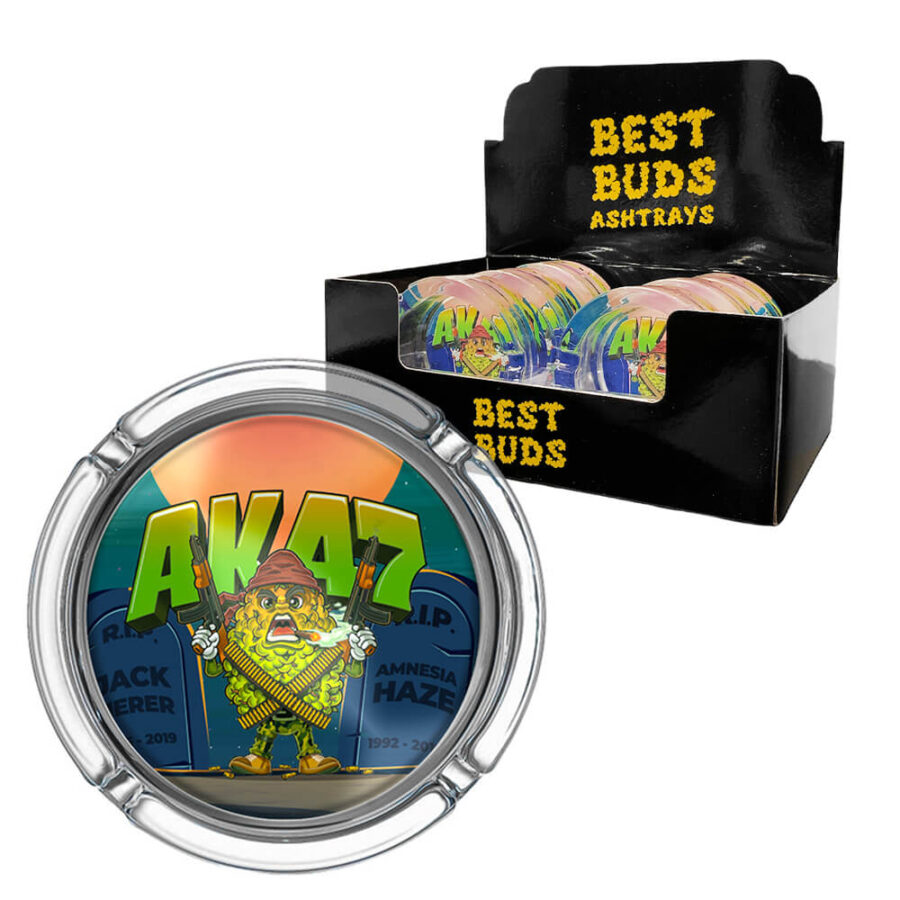 Best Buds Large Glass Ashtrays AK47 (6pcs/display)