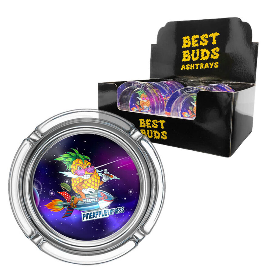 Best Buds Large Glass Ashtrays Pineapple Express (6pcs/display)
