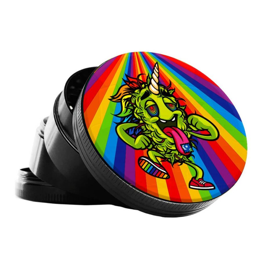 Best Buds Rainbow LSD Metal Grinder 4 Parts - 50mm (12pcs/display)