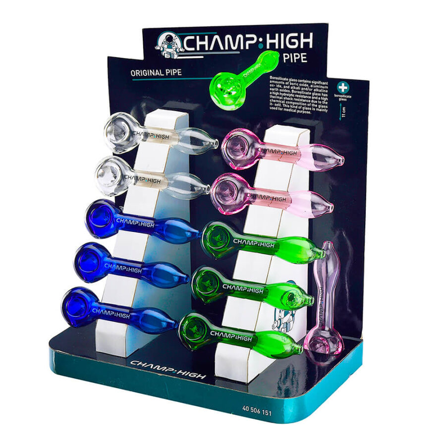 Champ High Glass Pipe with Counter Display (12pcs/display)